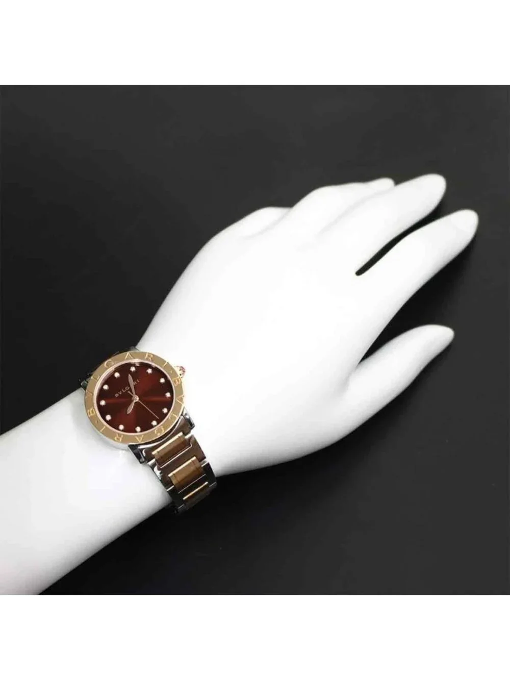 Bvlgari Boys Watch Diamond Brown 18k Pink Gold Automatic
